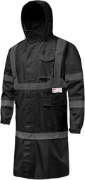 Hi Vis Rain Jacket with 3M Reflective Stripe - Class 3 Safety Raincoat