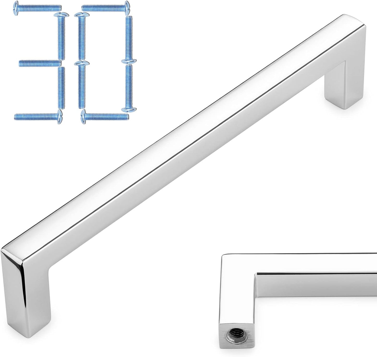 KOOFIZO 30-Pack Solid Square Bar Cabinet Handle for Furniture