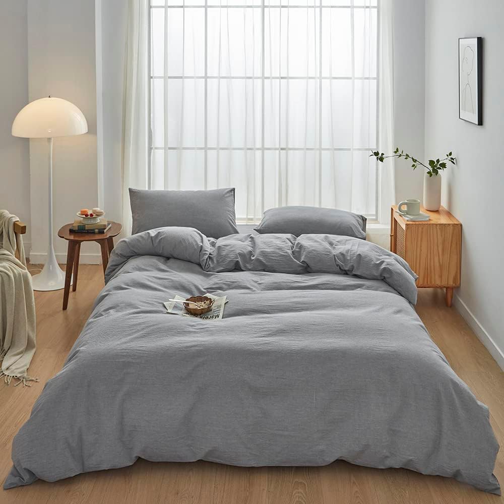 FACE TWO FACE King Size Duvet Cover Set in Light Grey