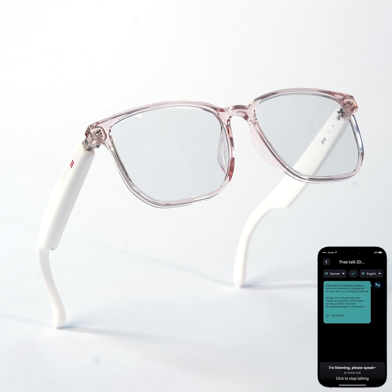 Smart Glasses Bluetooth for Women with 160 Language Translation