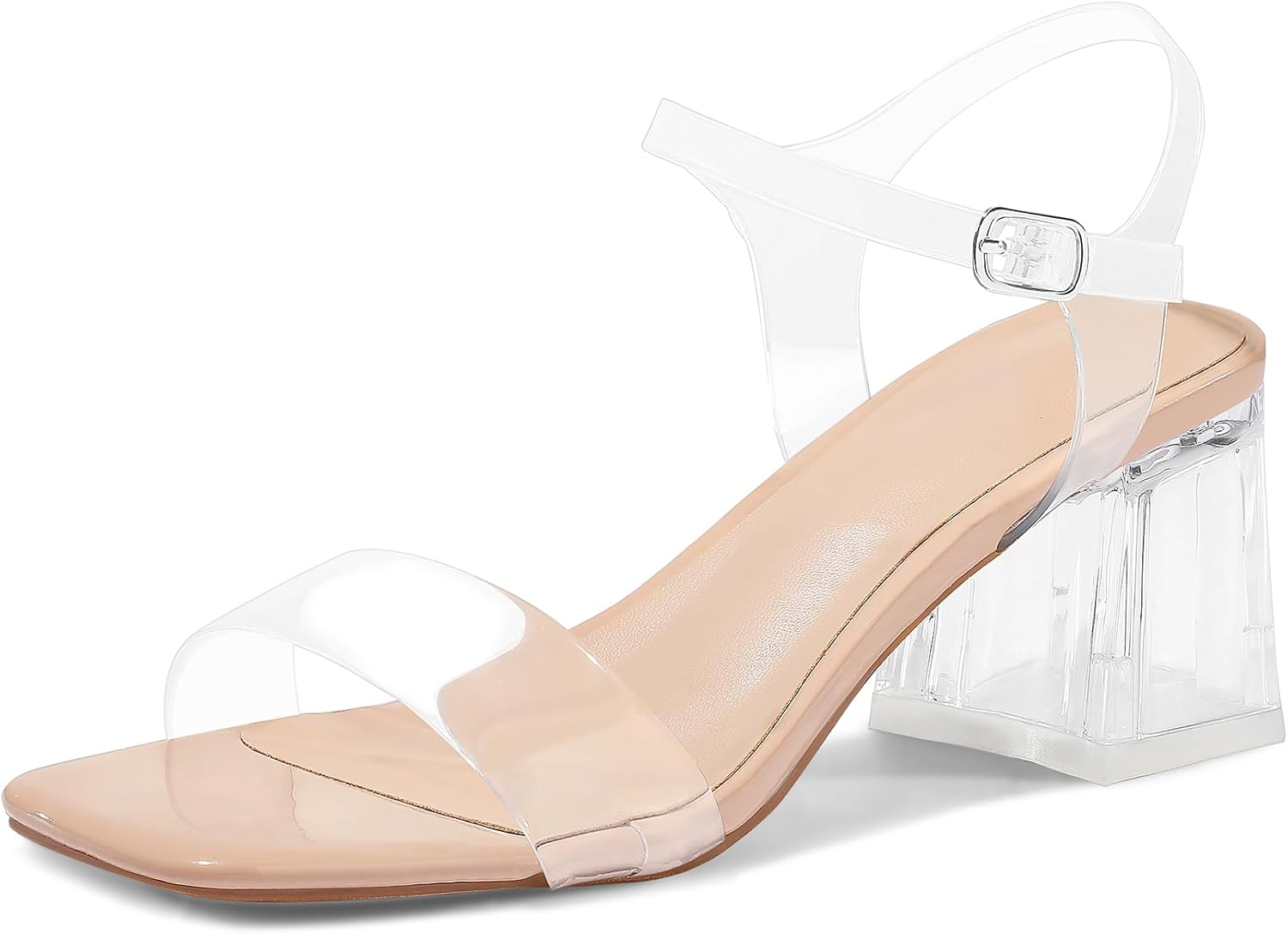mysoft Women's Chunky Block Low Heels Open Toe Sandals