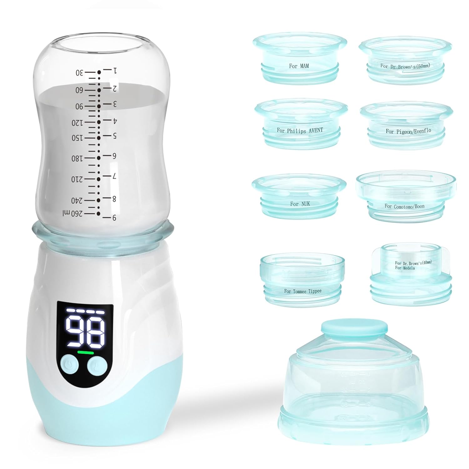 Portable Cordless Baby Bottle Warmer for Travel with Adapters