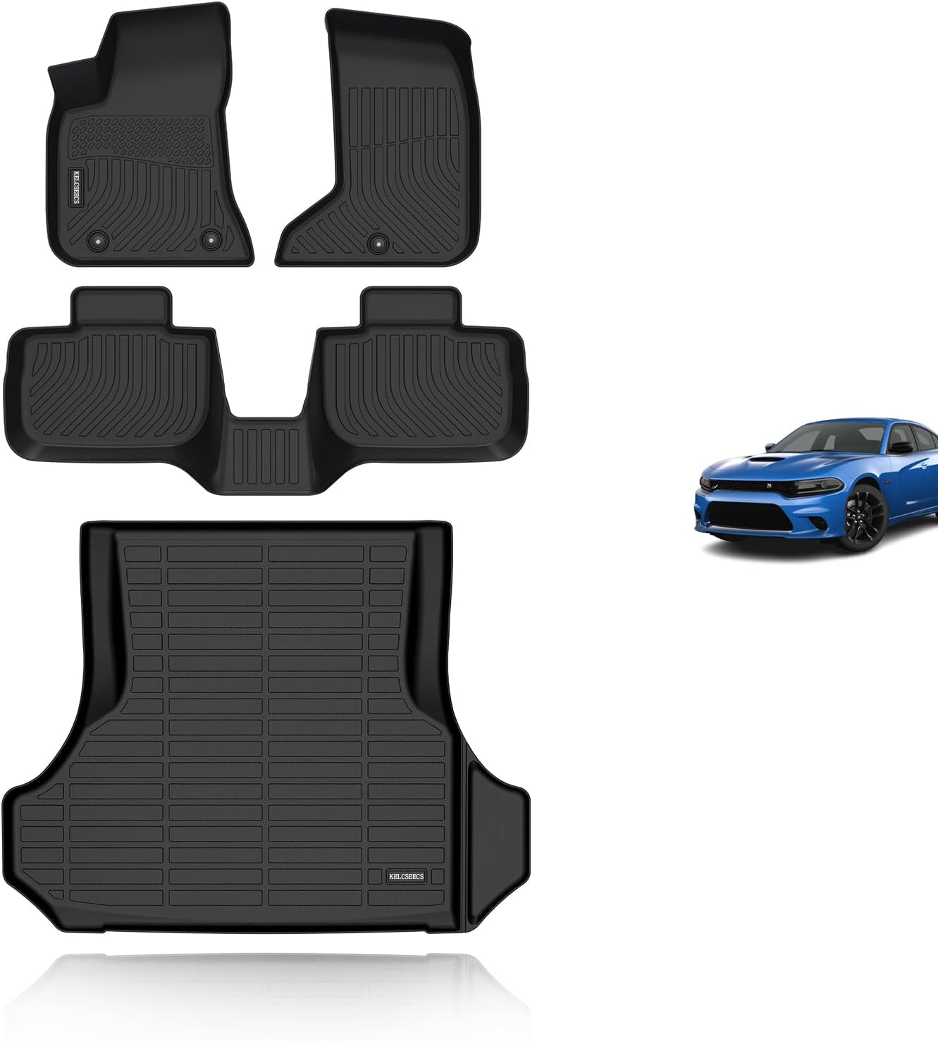KELCSEECS All Weather Floor Mats for 2011-2023 Dodge Charger