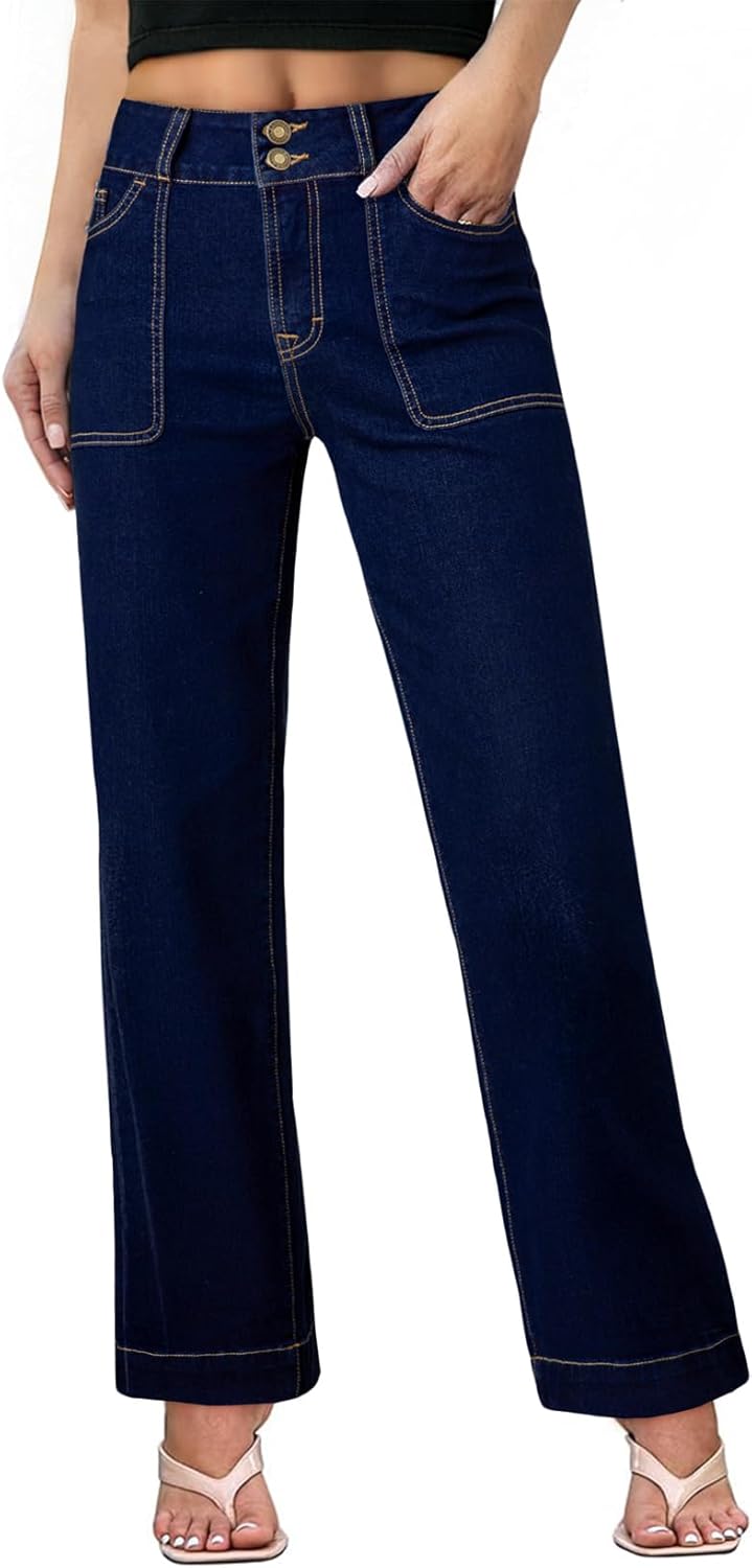 Sidefeel Women's High Waisted Stretchy Tummy Control Jeans