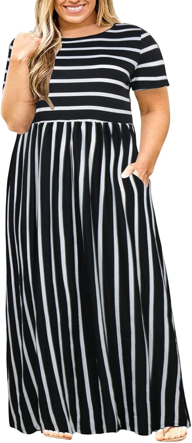 Plus Size Maxi Dresses for Curvy Women with Pockets