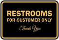 Black Gold Restroom Sign Medium 5 Pack - Classic Framed Restroom