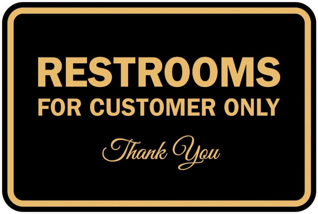 Classic Framed Restrooms Sign Pack for Customers - 5 Medium Signs