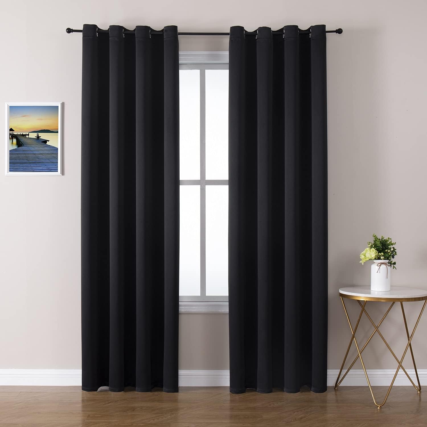 ChrisDowa Grommet Blackout Curtains for Bedroom and Living Room