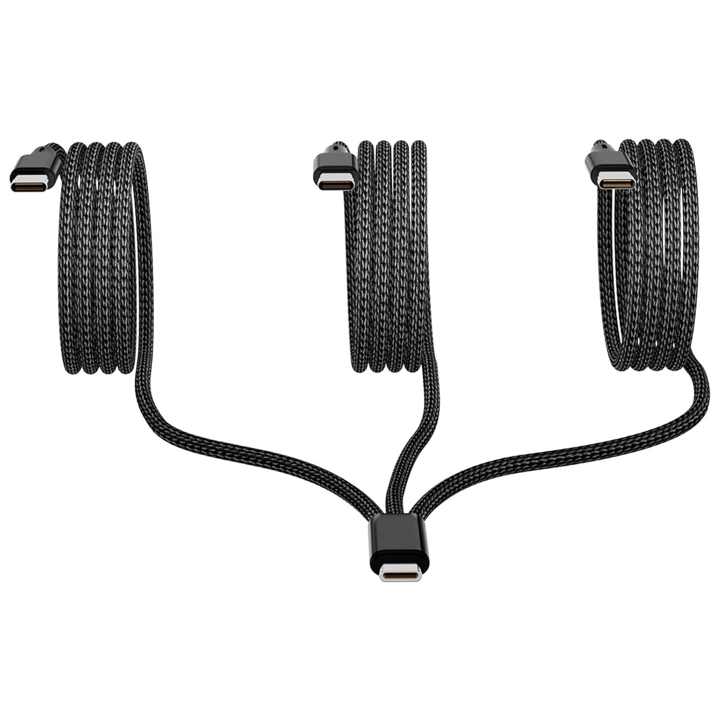 Xuomuen 4ft 3-in-1 USB-C Splitter Cable - Charge 3 Devices Simultaneously!