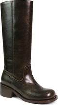 UBWDU Women's Knee High Boots Square Toe Chunky Block Heel Knee-High