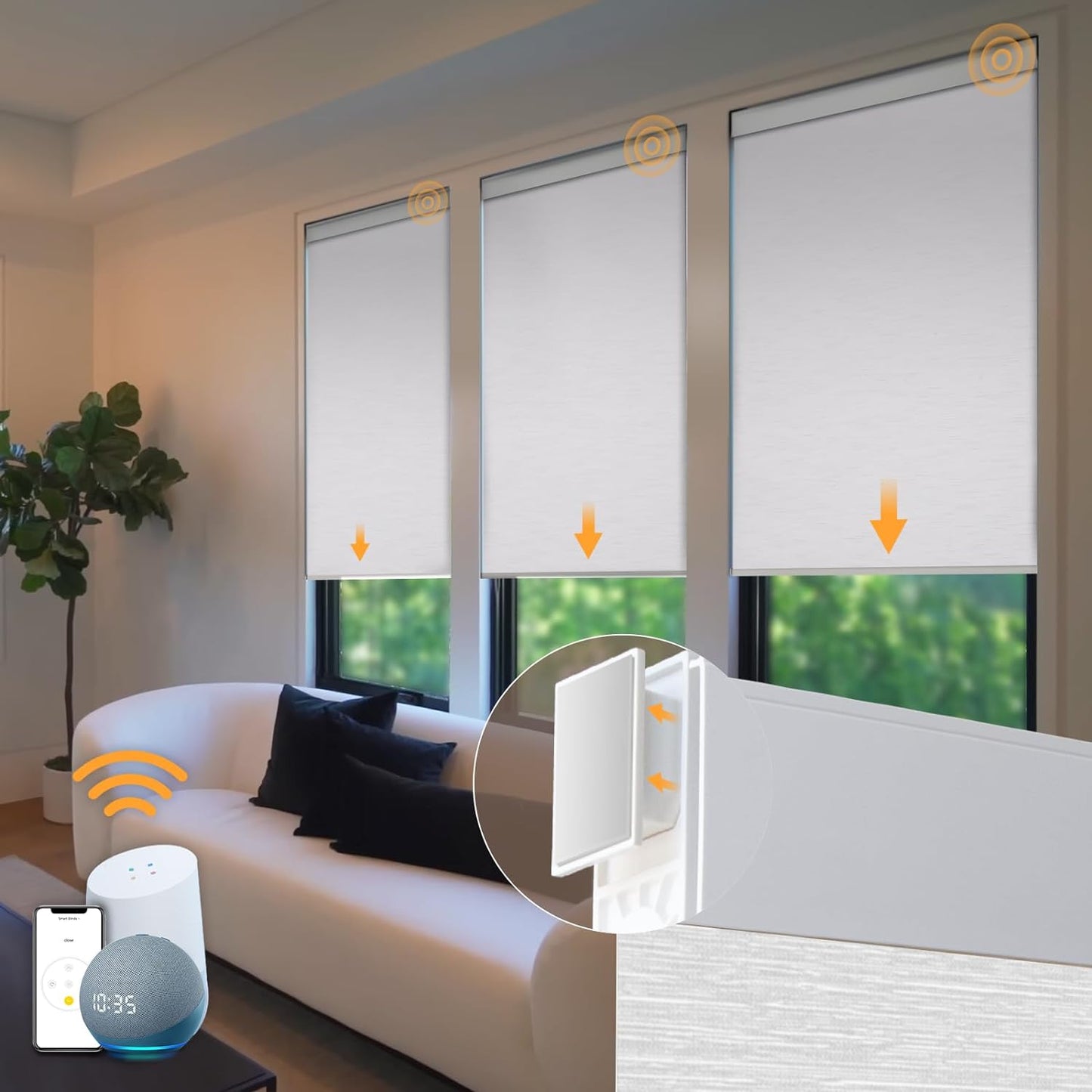 Motorized Blinds No Drill Automatic Blinds for Windows Cordless
