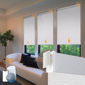 Motorized Blinds White 30 x 72 No Drill Cordless Roller Shades - Smart