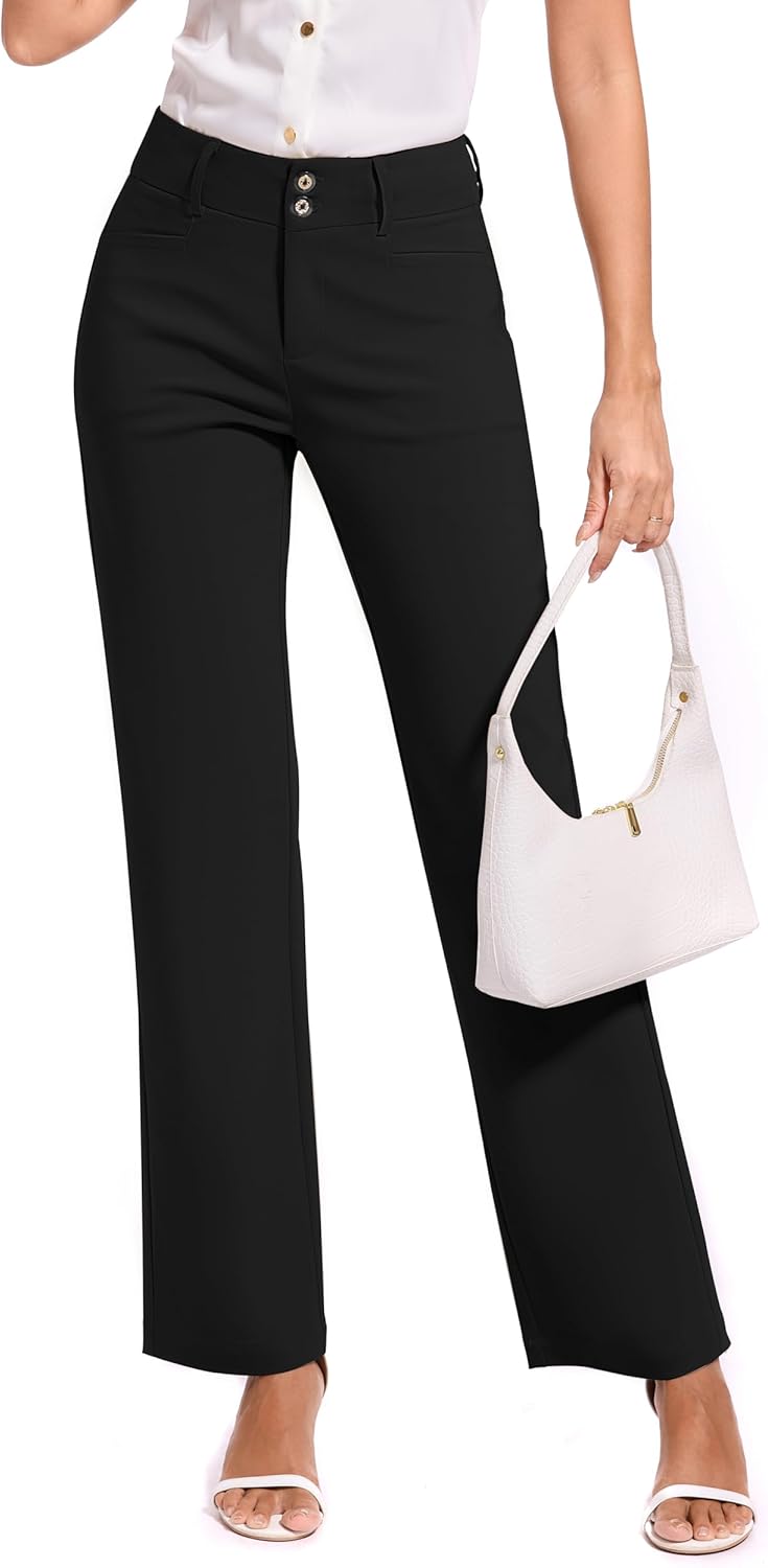 2025 Women Stretch Business Straight Leg Dress Pants for Work