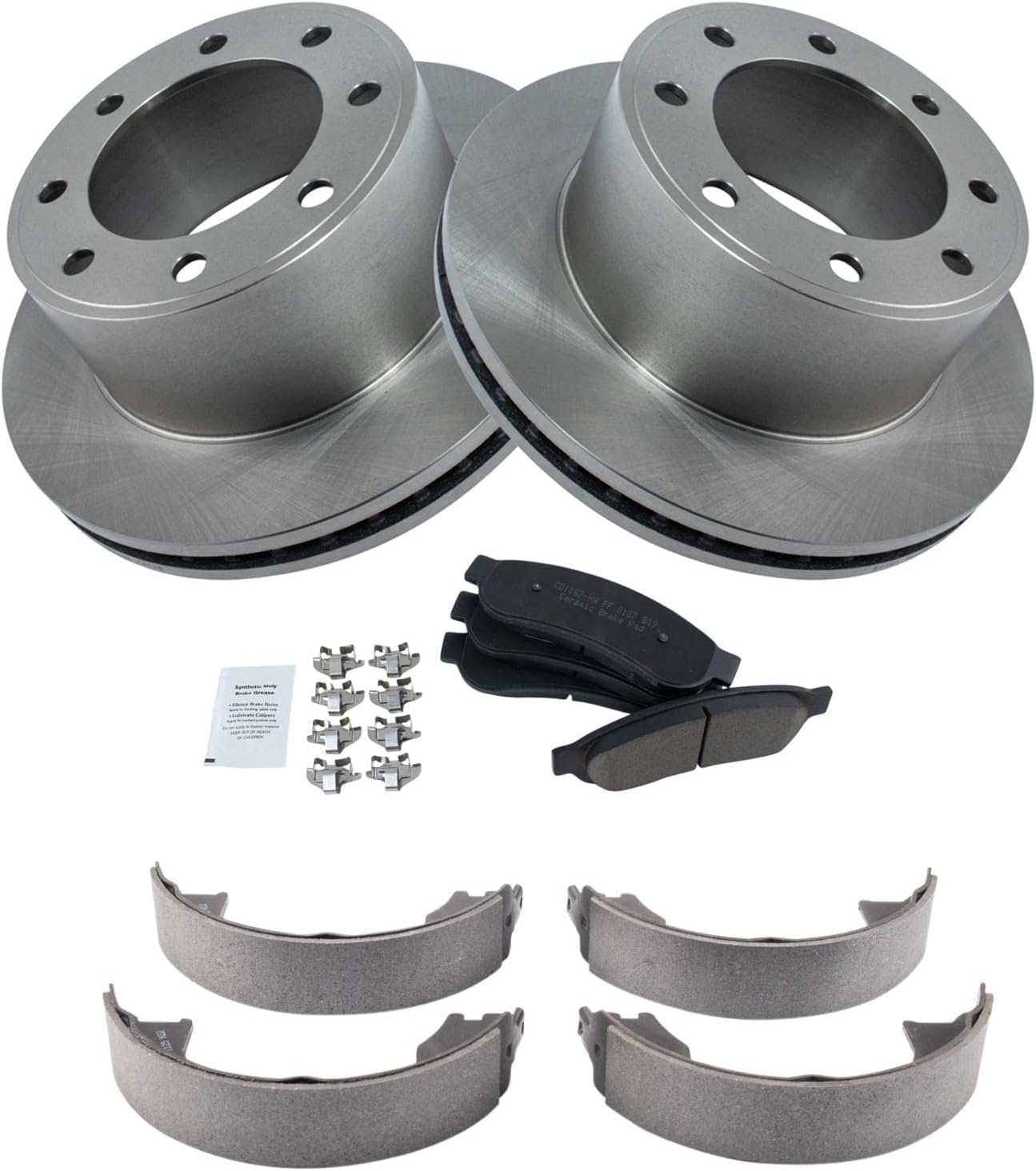 TRQ Rear Brake Pad & Rotor Kit for 2008-2010 Ford F-250