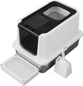 Stainless Steel Litter Box Jumbo Enclosed Litter Box - Leakproof Odor