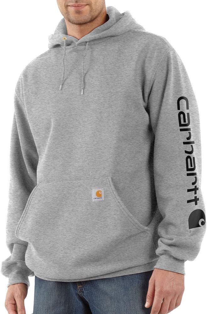Carhartt Men's Midweight Signature Sleeve Logo Hooded Sweatshirt