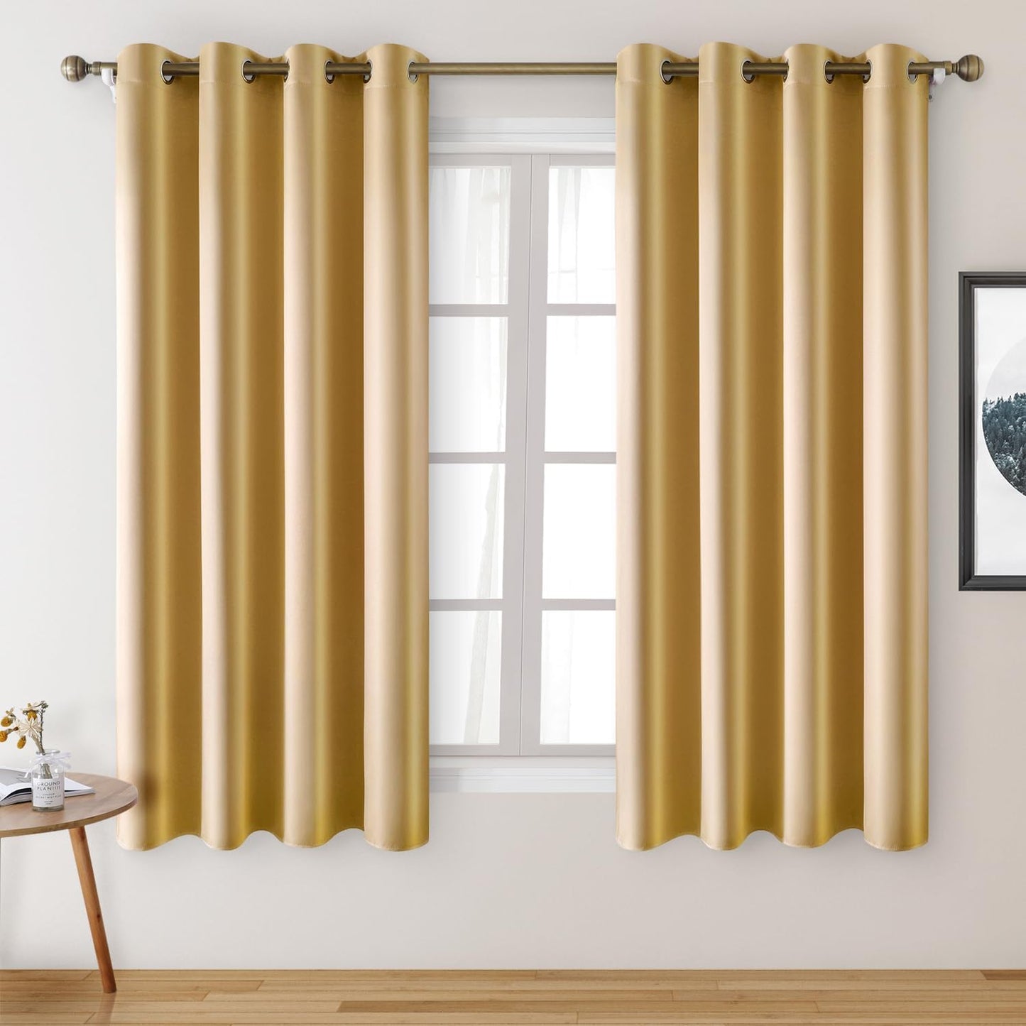 Faux Silk Curtains for Living Room - Luxury Blackout Drapes