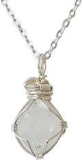 Women's and Men's Birthstone Crystal Necklace Silver Plated