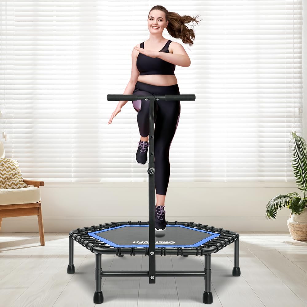 ONETWOFIT Rebounder Trampoline for Adults - Silent Indoor Fitness