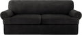 T Cushion Sofa Slipcover 3 Piece Set - Soft Plush Fit