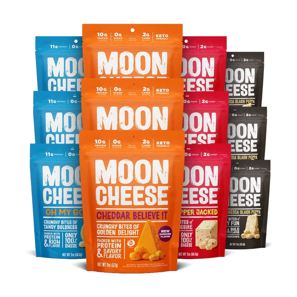 Moon Cheese Bites Bundle - Cheddar, Gouda, & Pepper Jack Snacks