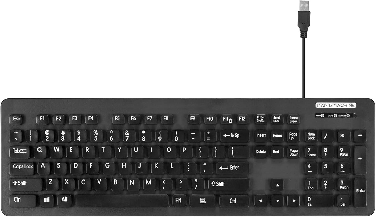 Washable Keyboard with IP65 Rating for Easy Cleaning and Durability