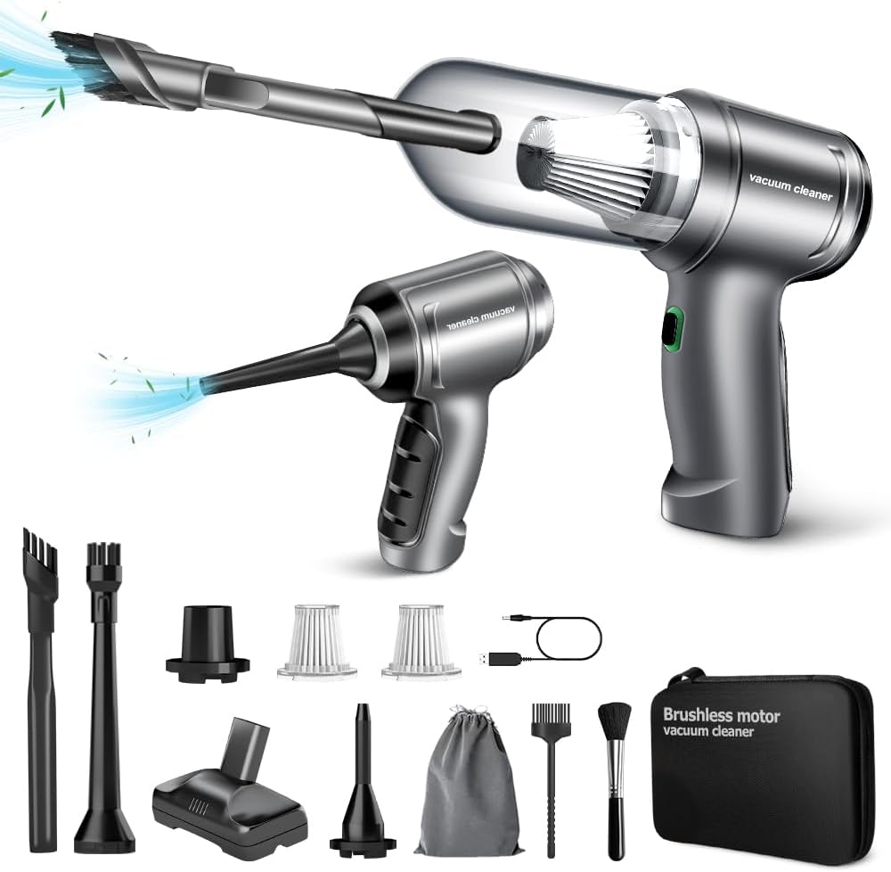 Powerful Cordless Car Vacuum - 3-in-1 15000PA Suction