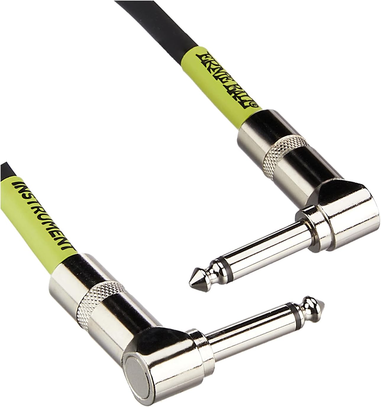 Ernie Ball 3-Pack Patch Cables, Angled for Less Tangles, 1ft - Black