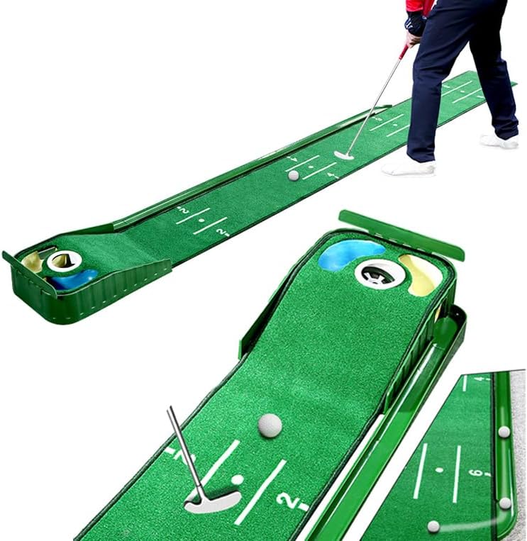 9.4ft Golf Putting Mat | Water/Bunker Hazards | Auto Ball Return