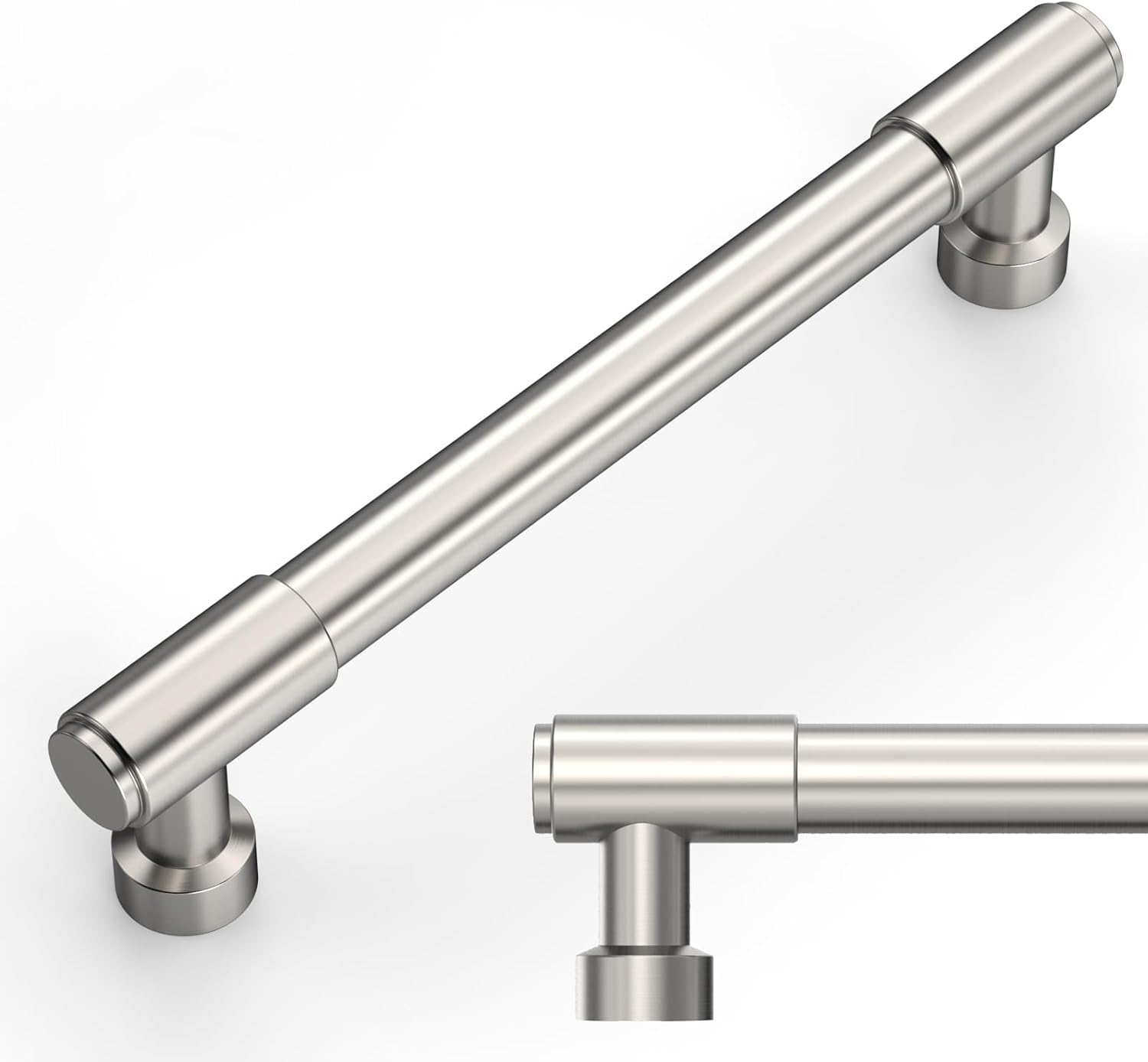 Amerdeco 10 Pack Brushed Satin Nickel Cabinet Pulls for Kitchen