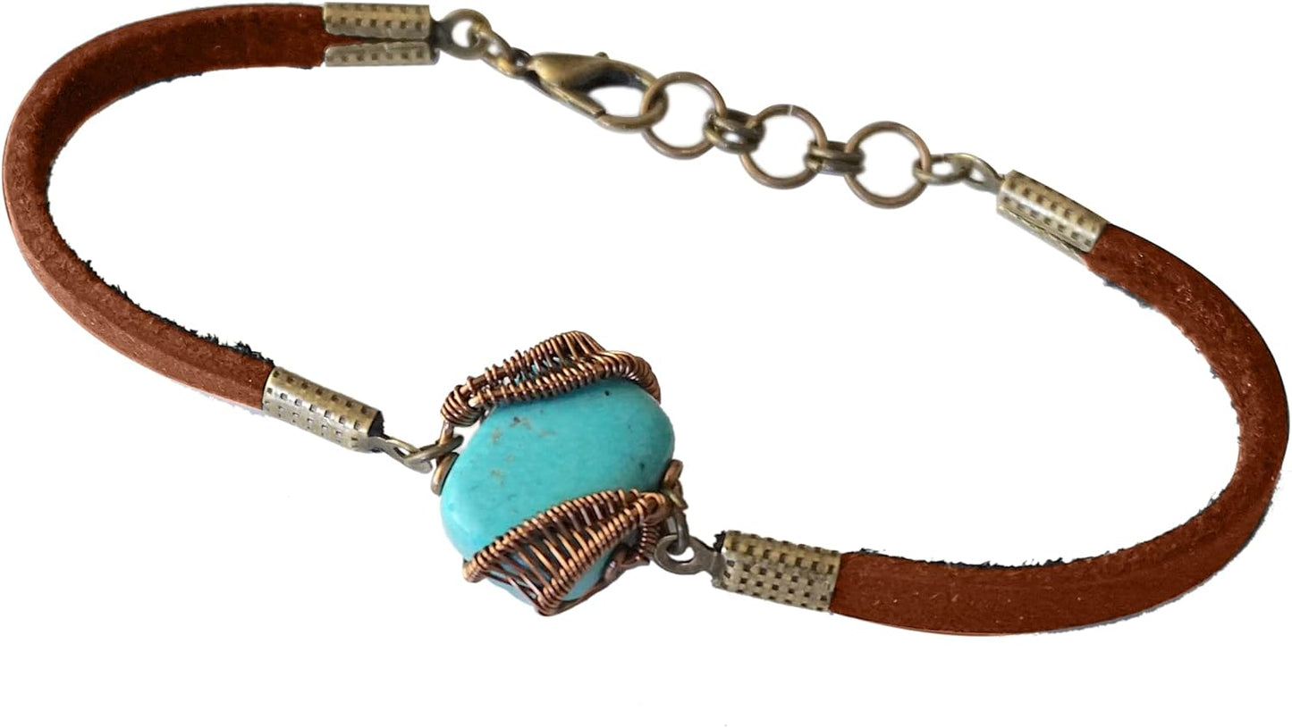 Healing Crystal Bracelets for Men and Women - Unique Turquoise