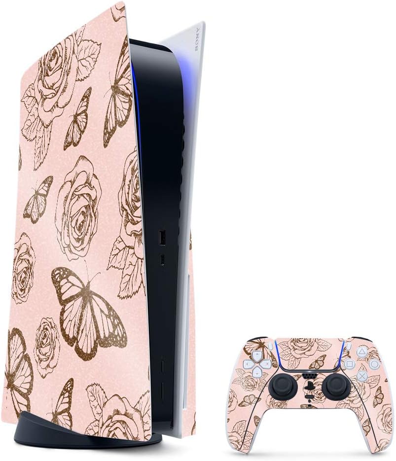 MightySkins Glossy Glitter Gaming Skin for PS5 - Butterfly Garden