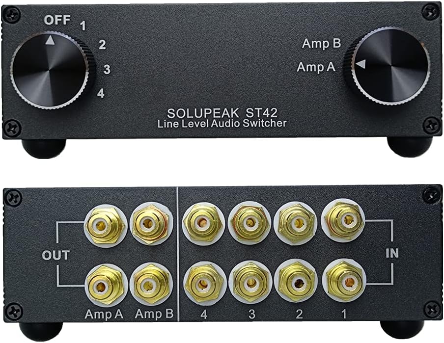 ST42 4-Way RCA Audio Switch for Seamless Signal Switching