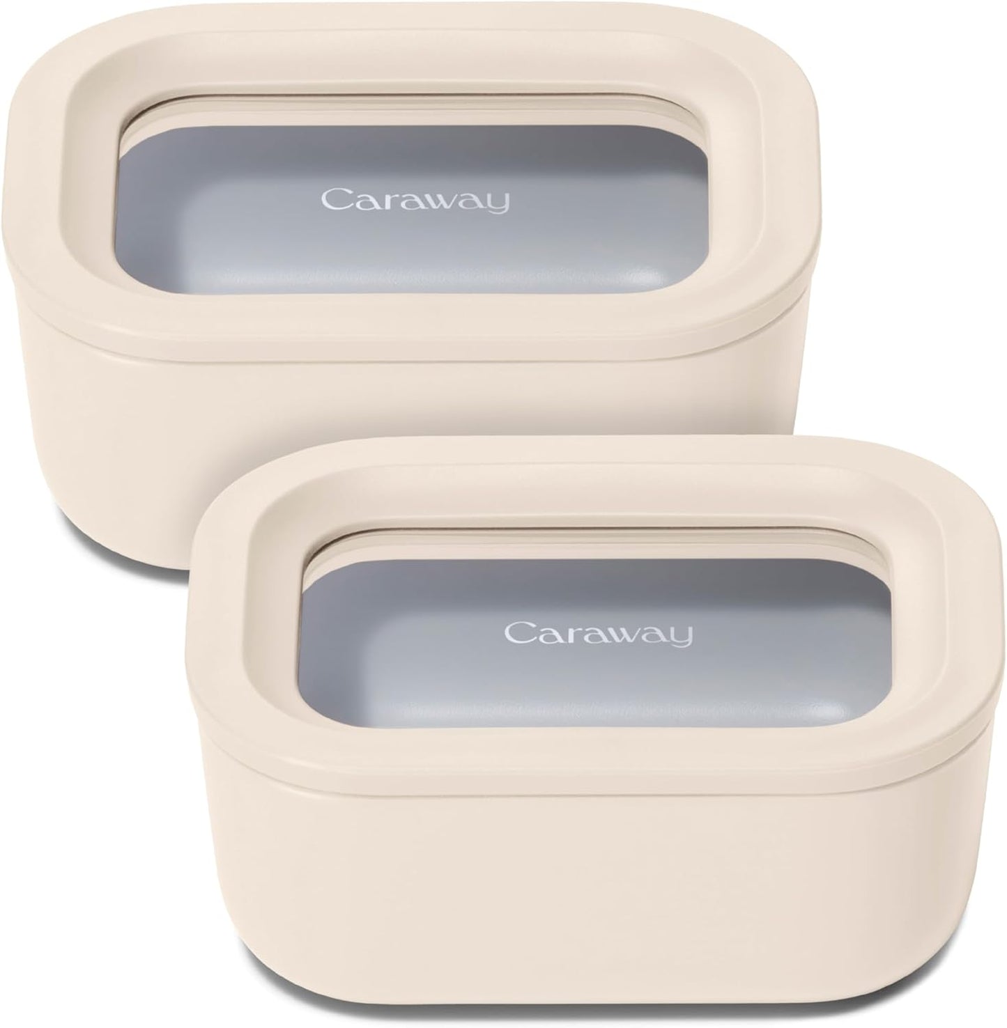 Caraway 2pc Glass Food Storage Set - Non-Toxic & Compact Design