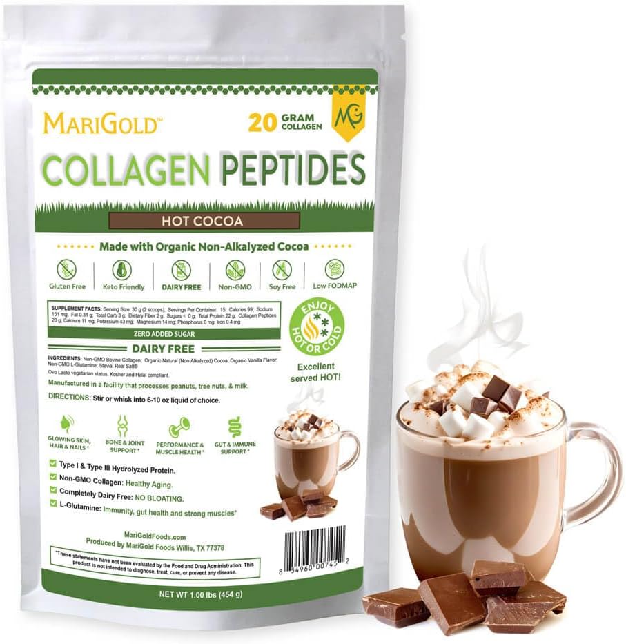 Grass-fed Collagen Peptides Powder Hot Cocoa for Wellness