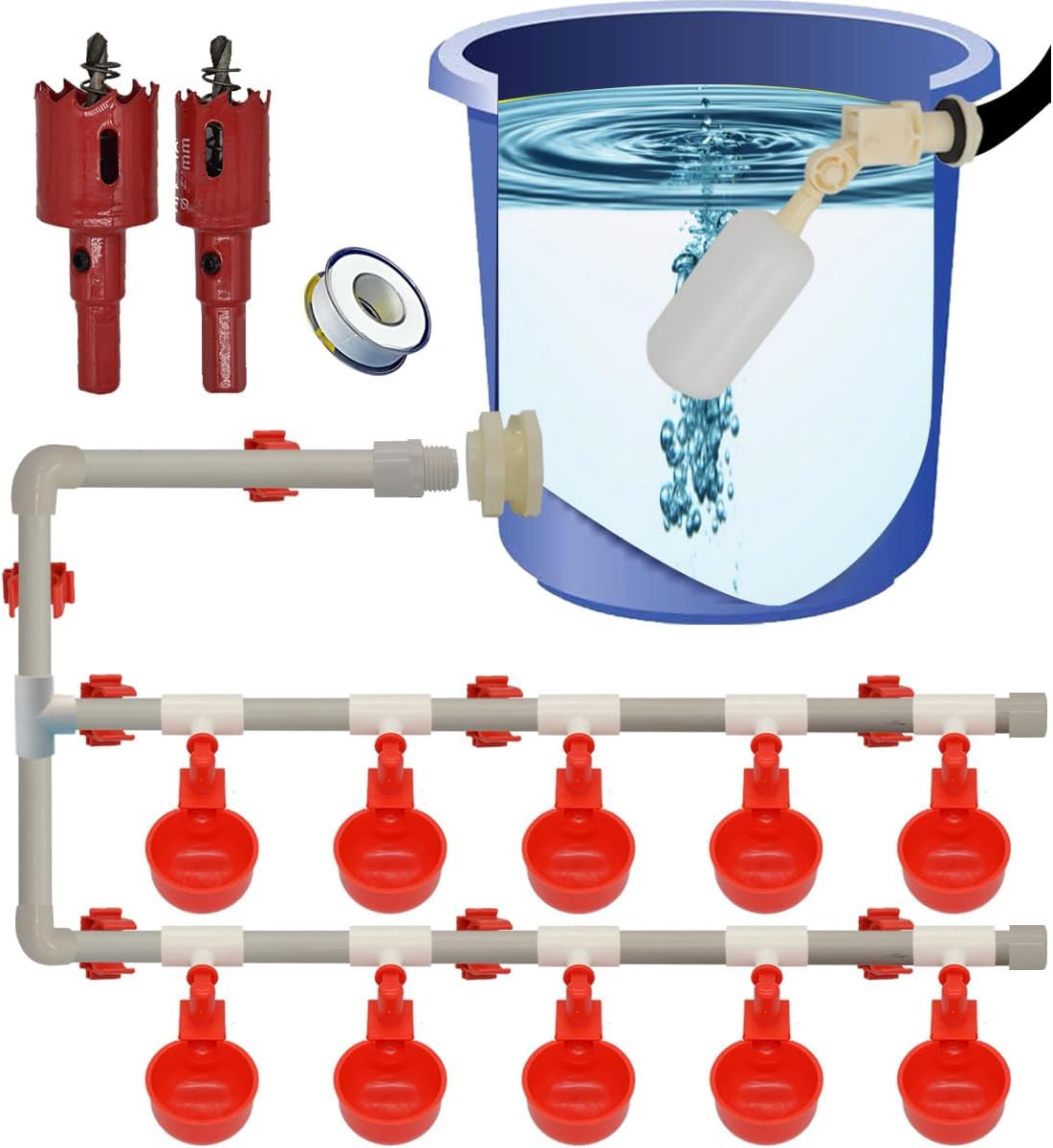 Complete Set Automatic Chicken Waterer System for Poultry Care