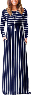 Long Sleeve Maxi Dress with Pockets - Flowy, Stretchy Comfort
