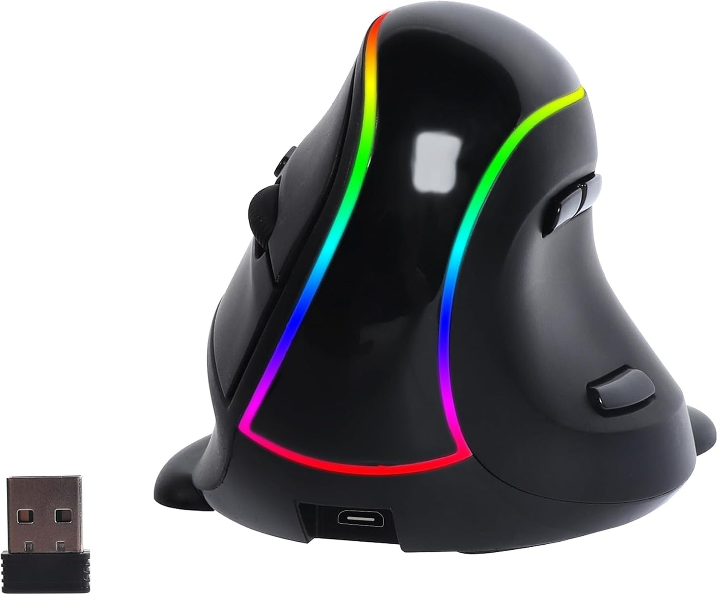 Wireless Ergonomic Mouse with RGB & Removable Palm Pad