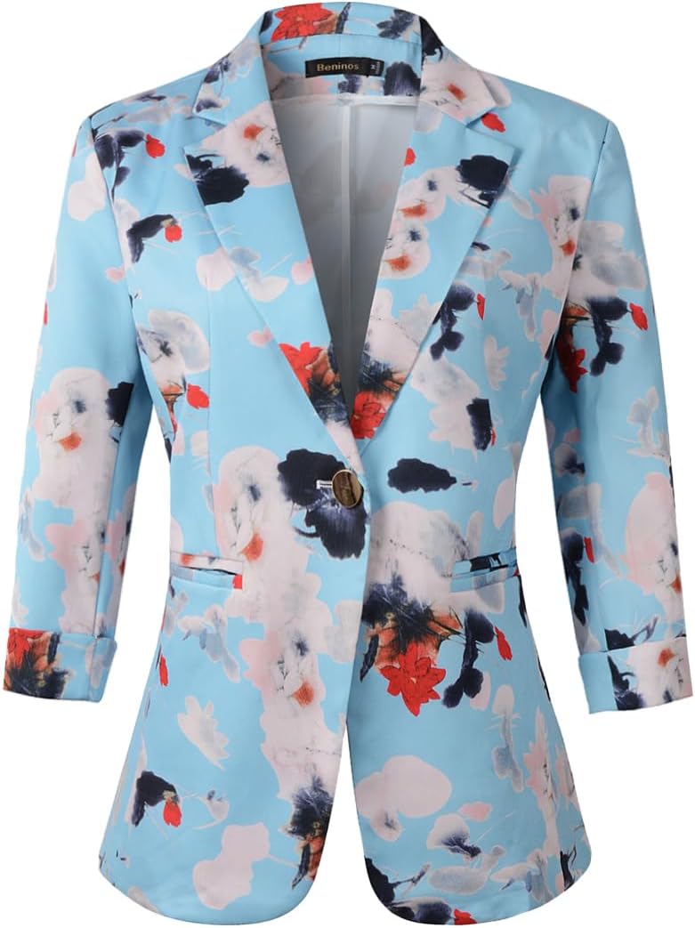 Beninos Womens Blazers Lightweight Office Work Blazer Jacket