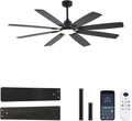 Ceiling Fan with Light and Remote/APP Control 62in - Quiet DC Airflow