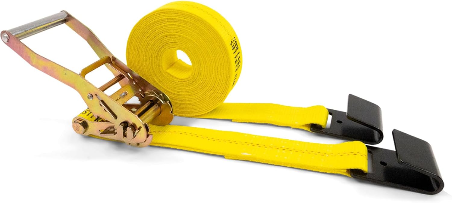 US Cargo Control Flat Hook Ratchet Strap 30ft Heavy Duty Tie Downs