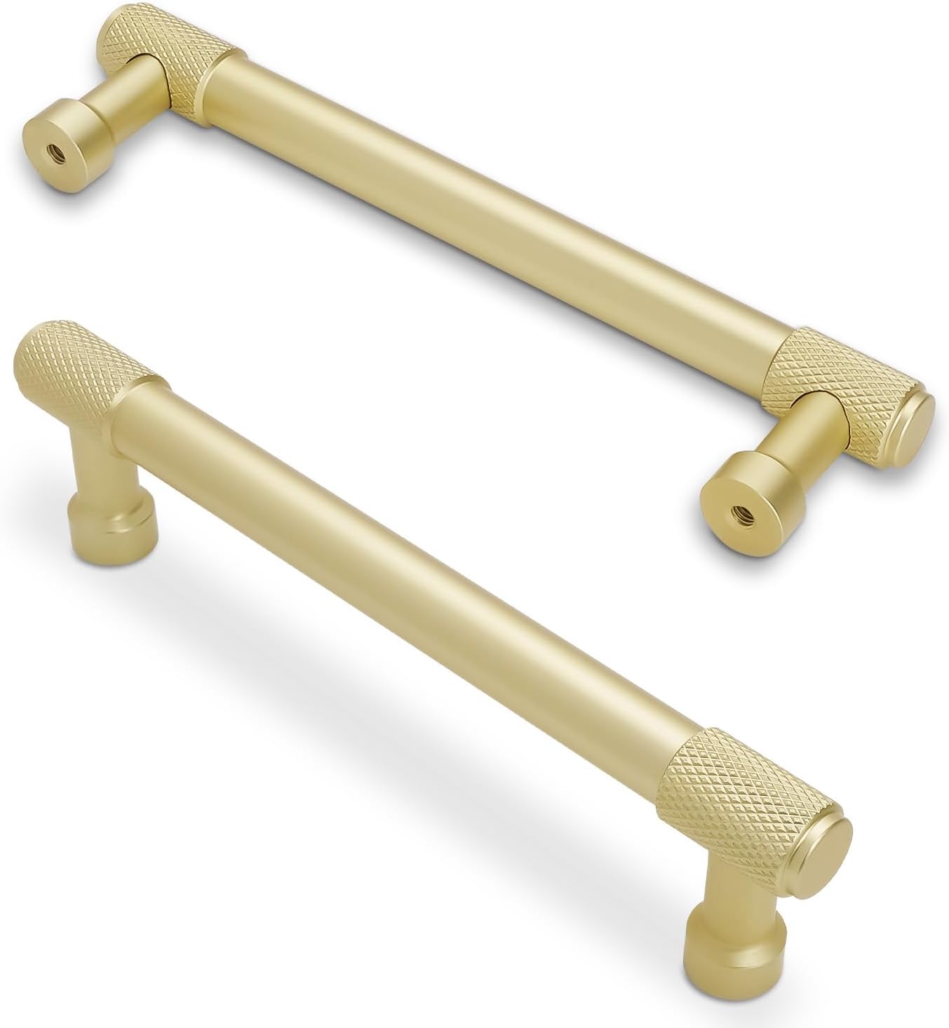 Brushed Brass Kitchen Cabinet Handles - 10 Pack Gold Drawer Pulls