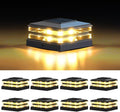 4x4 Solar Post Cap Lights Outdoor 8 Pack - Dual Warm & Cool Glow
