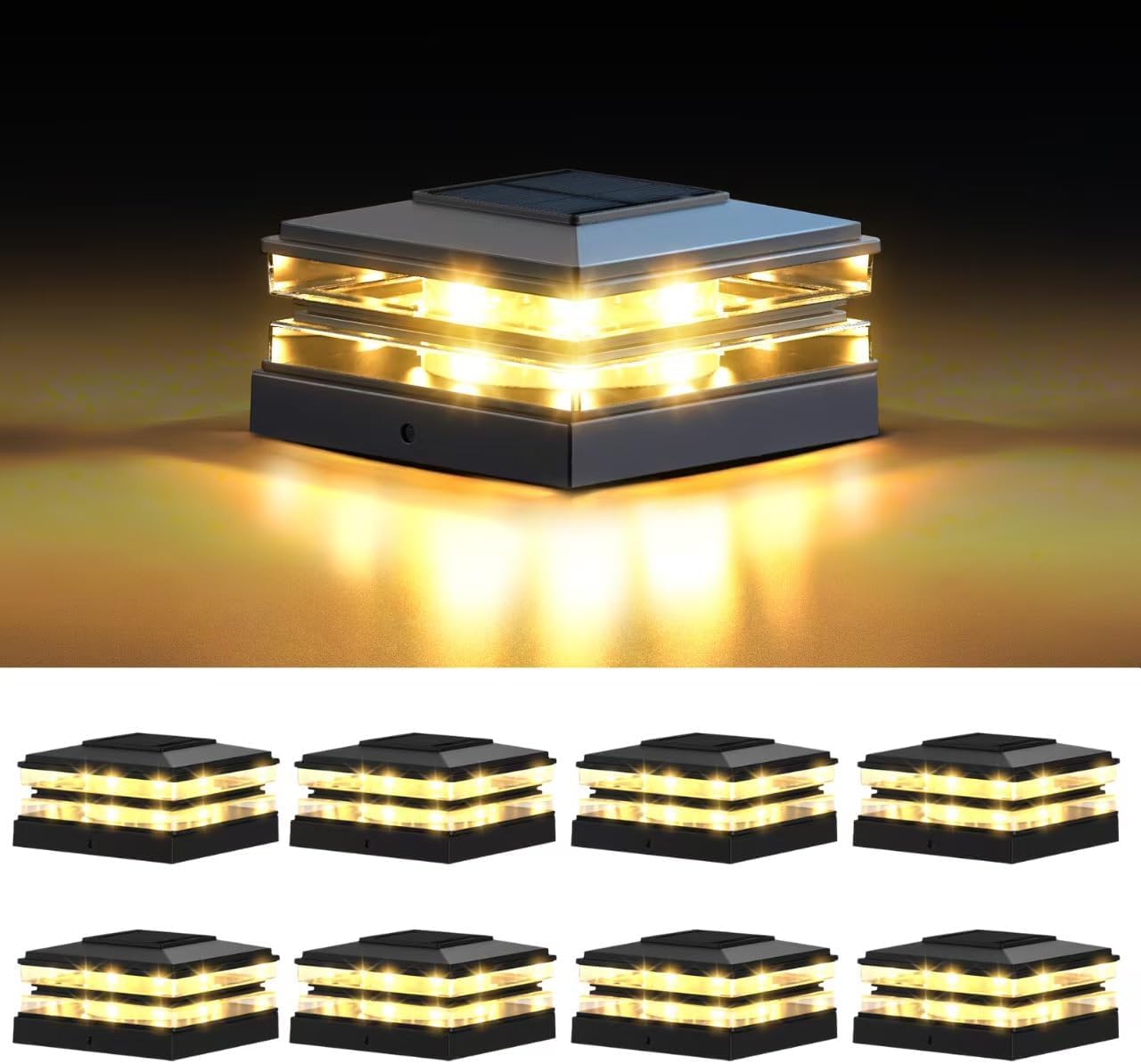 4x4 Solar Post Cap Lights Outdoor Waterproof for Decks & Fences