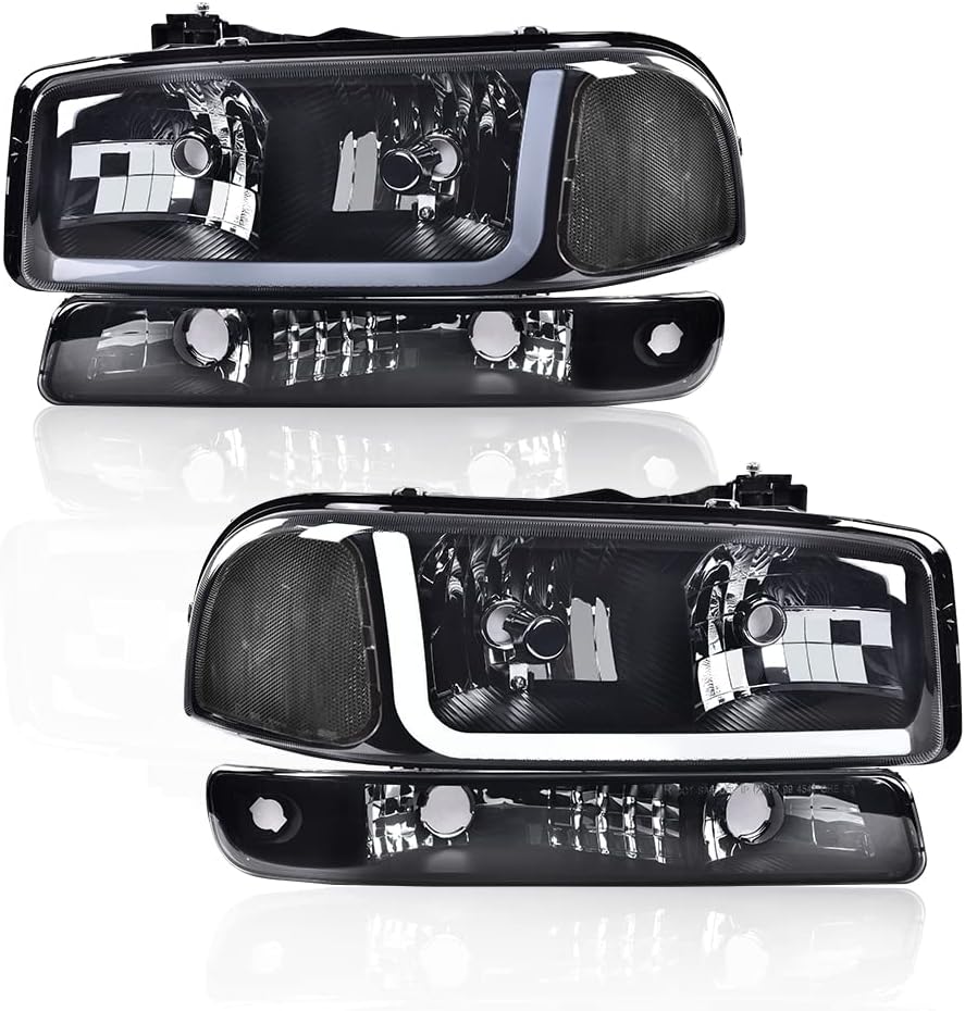 PIT66 LED DRL BAR Headlights for 1999-2007 GMC Sierra & Yukon