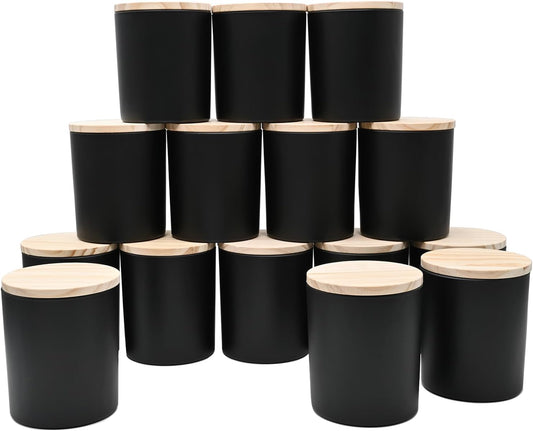 10 OZ Thick Candle Jars for Making Candles - 15 Pcs Set