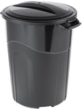 32 Gallon Heavy Duty Plastic Outdoor Trash Can with Lid & Lock