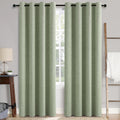 Linen Texture Blackout Curtains 52x96 in Sage Green - Thermal