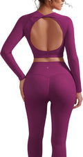 SUUKSESS Women 2 Piece Open Back Seamless Workout Set - Lift