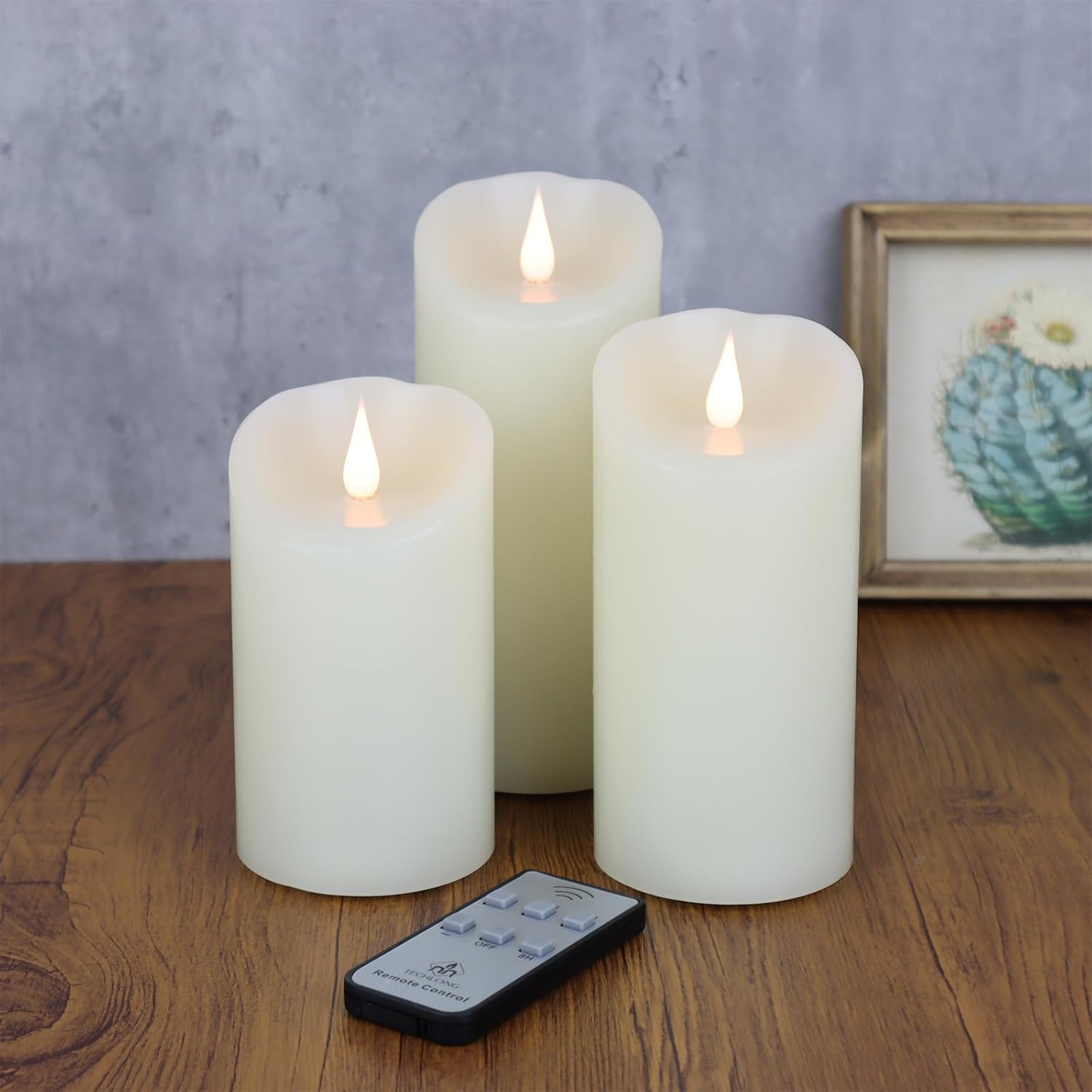 Flameless Candles with 3D Moving Flame for Home Decor